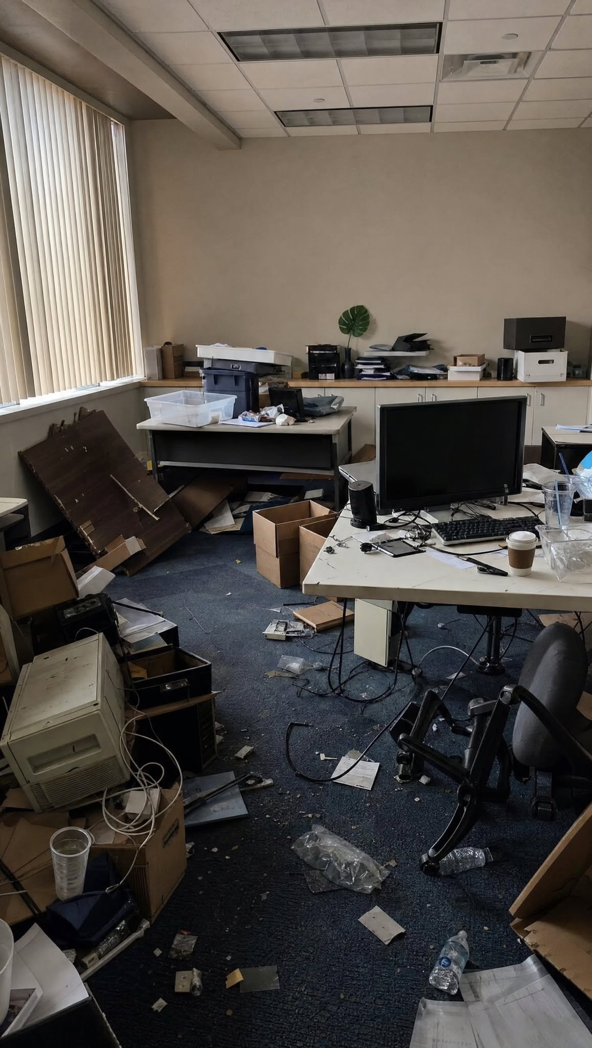Cluttered office before cleanout